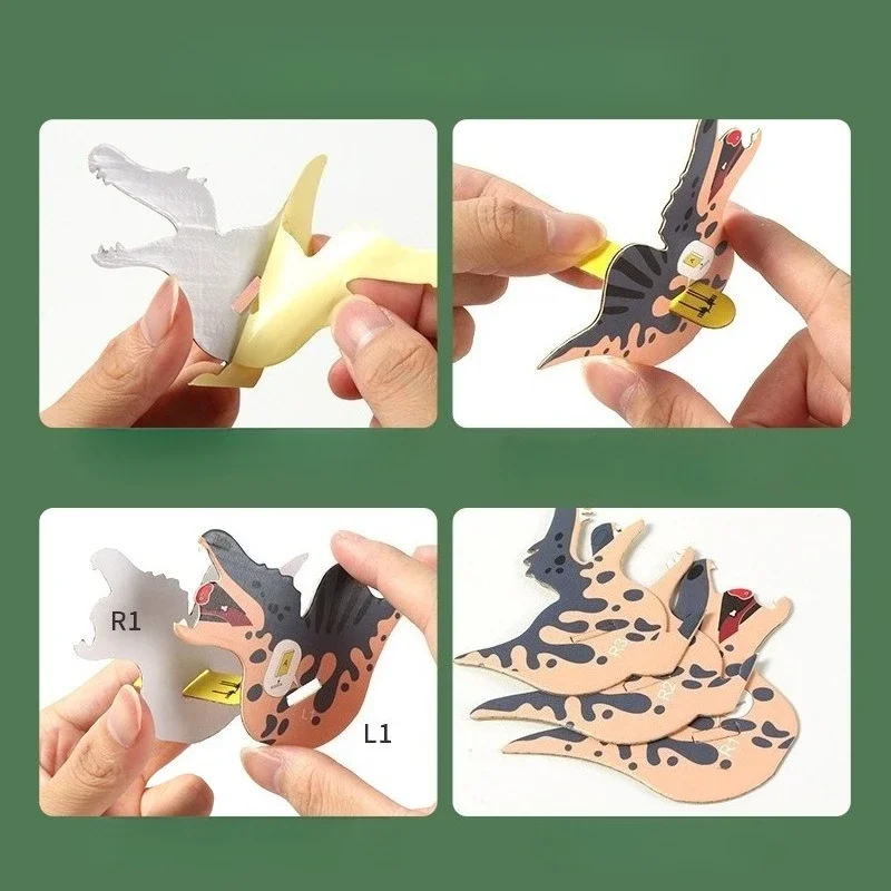 لغز حيوانات ثلاثي الأبعاد للأطفال - مصنوعات ورقية على شكل ديناصور أوشن سفاري يمكنك صنعها بنفسك، لعبة تعليمية لأنشطة التعلم في مرحلة ما قبل المدرسة #6