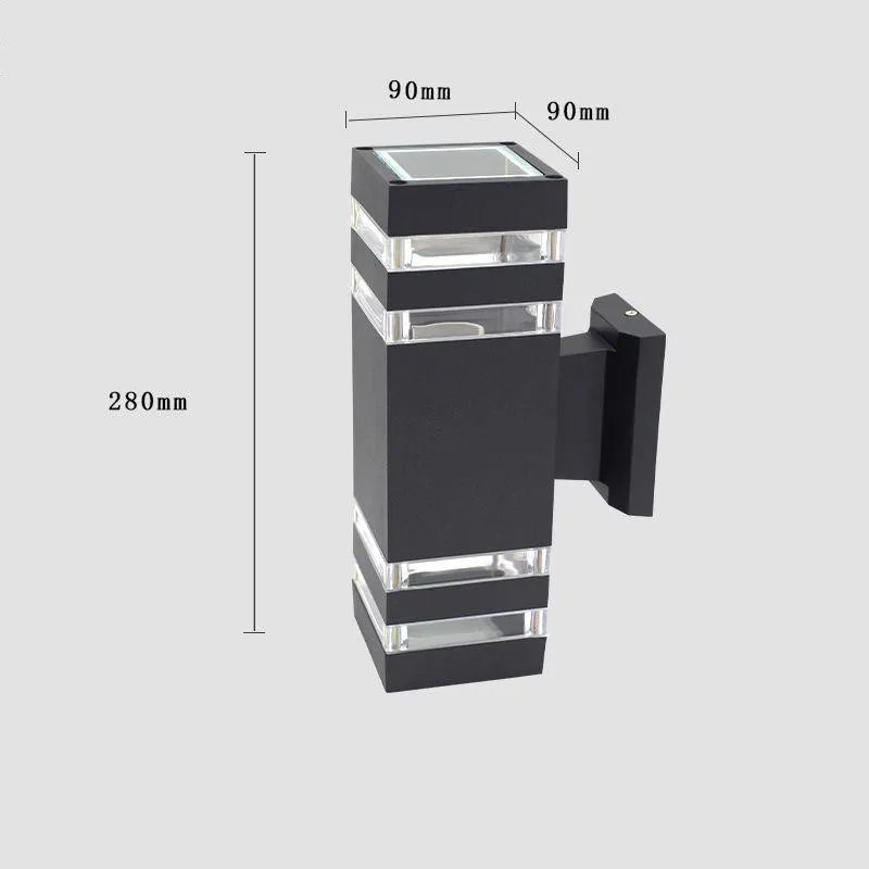 Luces E27 para exteriores, luz de pared impermeable, de aluminio, para jardín, doble cabezal, iluminación de pasillo