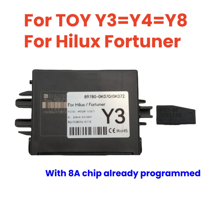 صندوق منع الحركة الأصلي Toyota 89780 Y3 Y4 Y8 مع شريحة 8A مبرمجة بالفعل التوصيل والتشغيل لسيارة Toyota Hilux Fortuner 2019 Flip