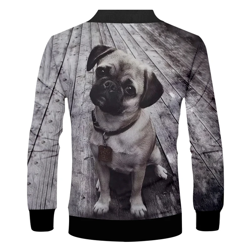 Trendy Animal Dog 3d Printed Jacket For Men Cool Street Oversized Long Sleeve Coat Spring Autumn Tops Zipper Jackets Clothes