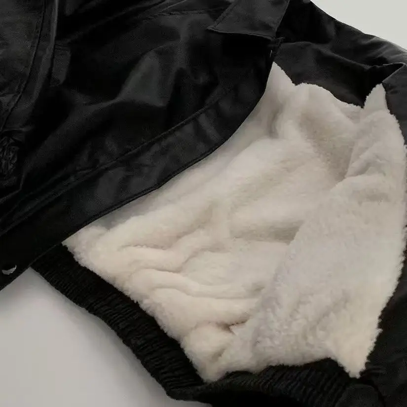 

Новая женская байкерская куртка большого размера из искусственной кожи с меховым воротником Y2K, уличная винтажная куртка, зимняя теплая верхняя одежда