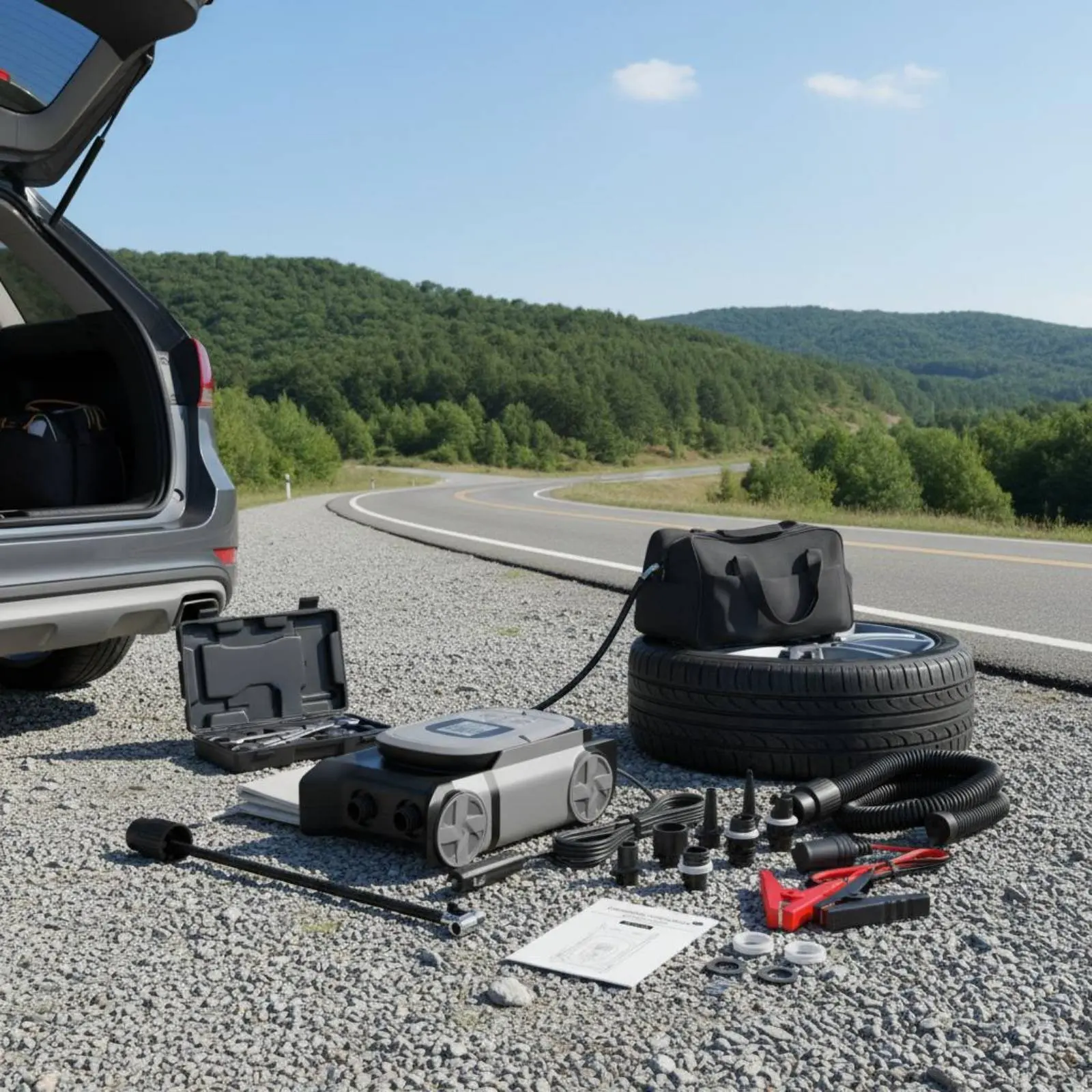 

12V Air Compressor Car Power Portable Tire Inflator Electronic Air Pump Fast Inflation Portable Tire Pump Auto Shut Stop