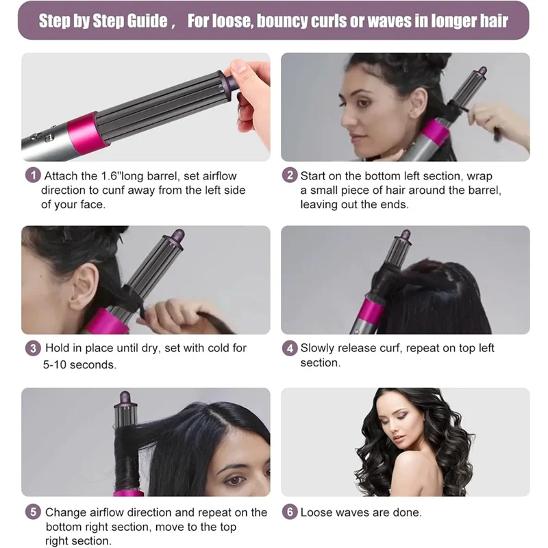 ملحقات براميل تجعيد طويلة بطول 40 مم لمصفف دايسون اير راب، وحدات تجعيد الشعر #2