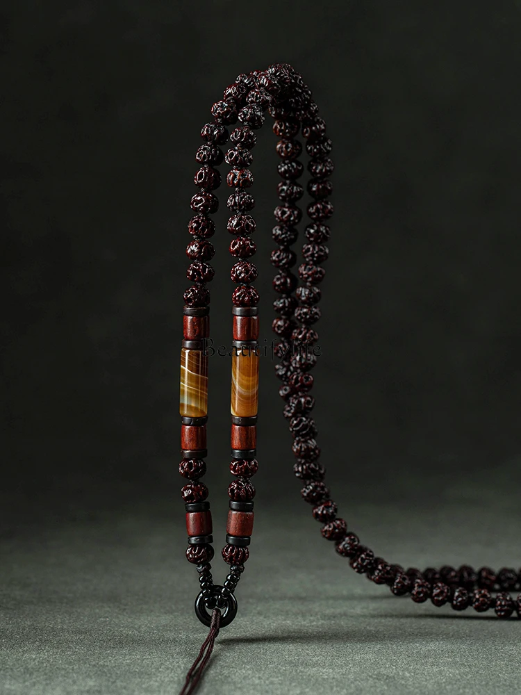 Red Sandalwood Tianyi Bodhi Seed Pendant Chain for Men and Women, Pendant Rope, Emerald Lanyard, Fidelity