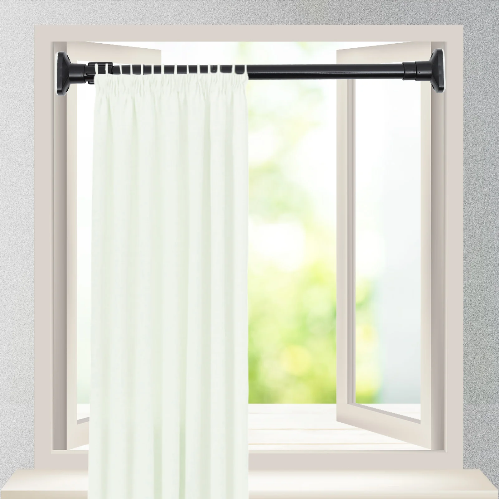 Clothes Rail Telescopic Curtain Rods Tension Pole No Punching Extendable Bar Multipurpose Closet Stainless Steel Abs