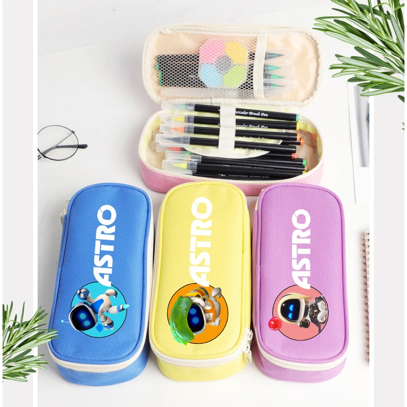 Game Astro Bot Laminated Pencil Case Cute Anime Pencil Box Fashion Cartoon Stationery Storage New Semester Starts Gifts for Kids