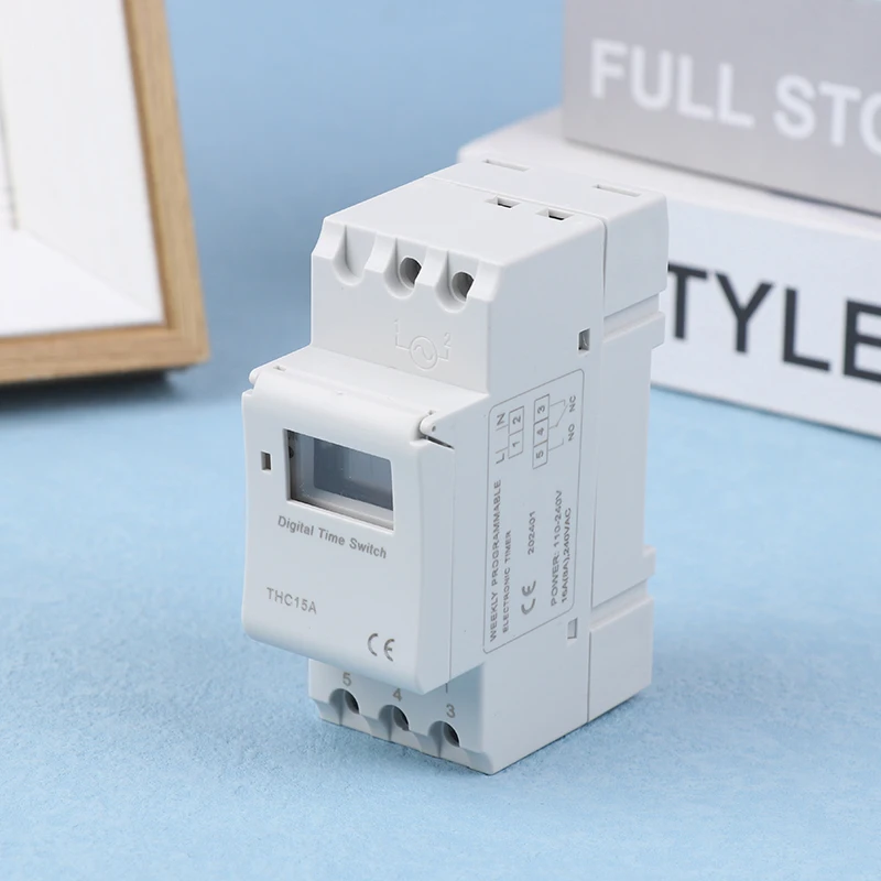 

Электронный еженедельный 7-дневный программируемый цифровой таймер, реле управления 220 В 230 В 10 А 16 А, таймер на DIN-рейку THC15A