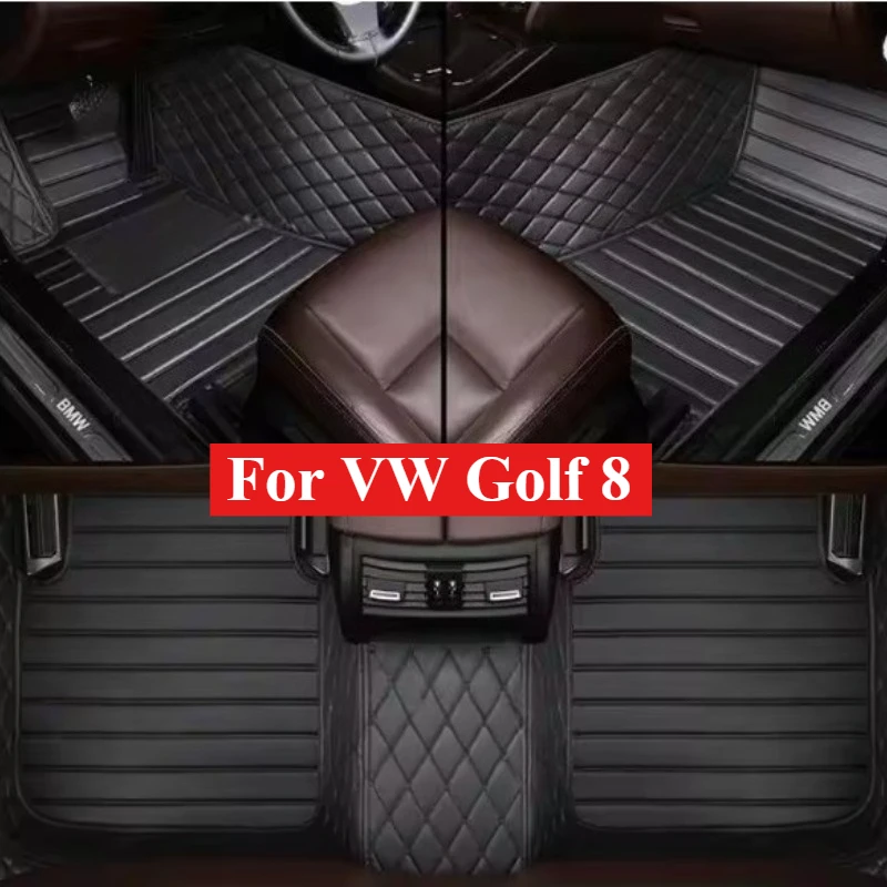 Custom Car Floor Mats For VW Golf 8 2021-2026 Auto Carpets Foot Coche Accessorie Weather Anti-Slip Liners Interior Rugs Trunk