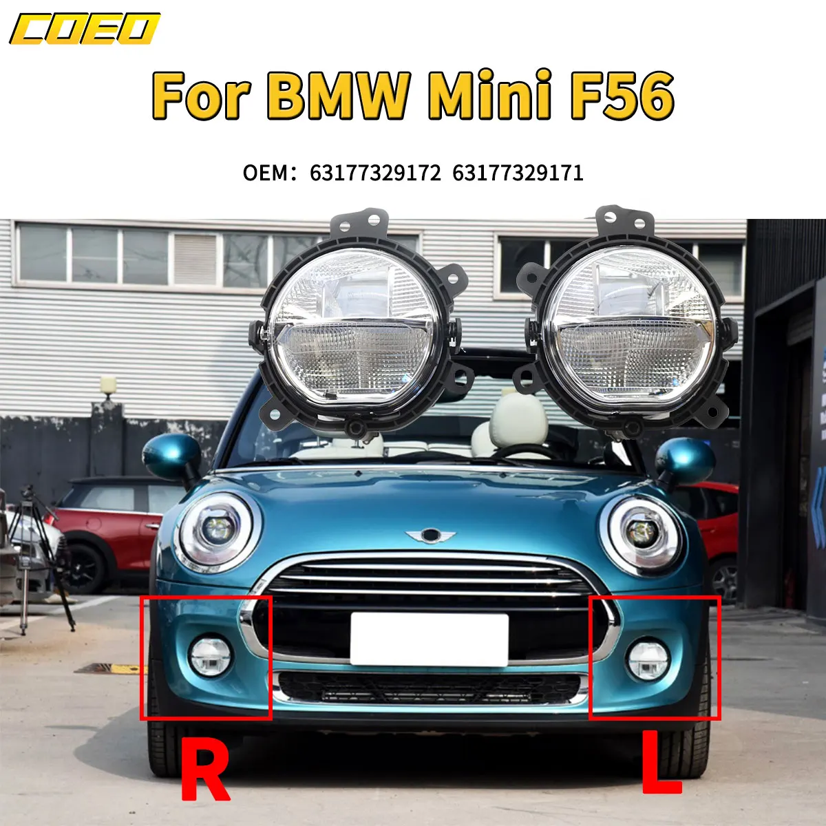 Replacement Parts Auto Front Bumper White LED Fog Light For MINI Cooper F54 F55 F56 F57 63177329172  63177329171