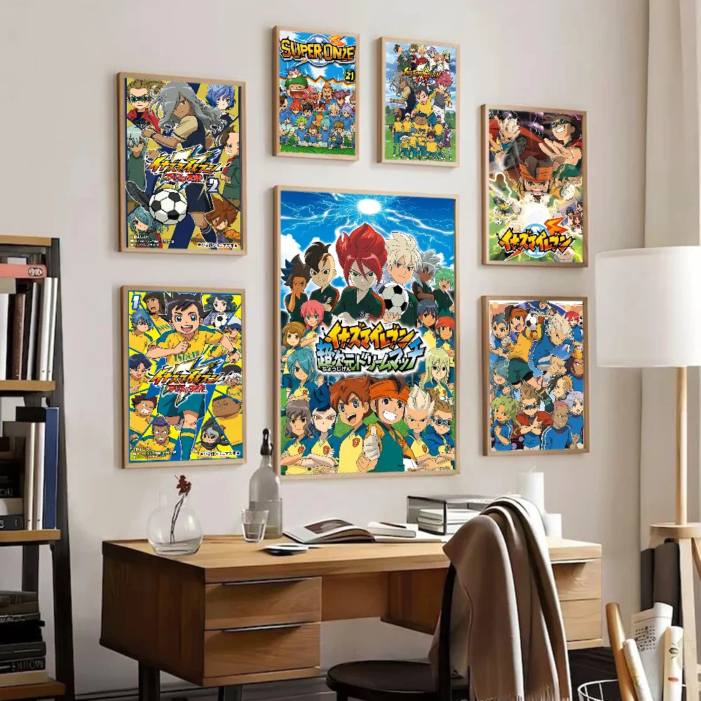 Inazuma Eleven Satin Cloth Classic Anime Poster Fancy Wall Sticker For Living Room Bar Decoration Decor Art Wall Stickers