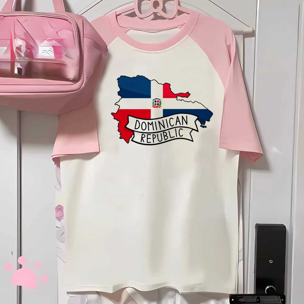 

Футболки в Доминиканской Республики, женская футболка с круглым вырезом, забавная одежда Аниме y2k для девушек