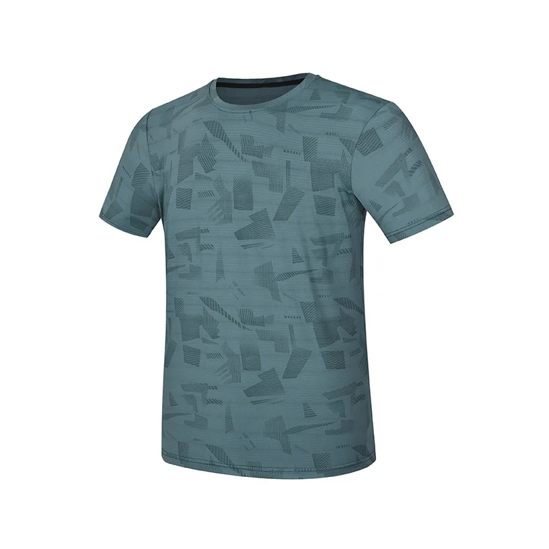 

New Ice silk breathable short sleeved T-shirt for men's summer running fitness lightweight o-neck quick drying clothes T-shirt