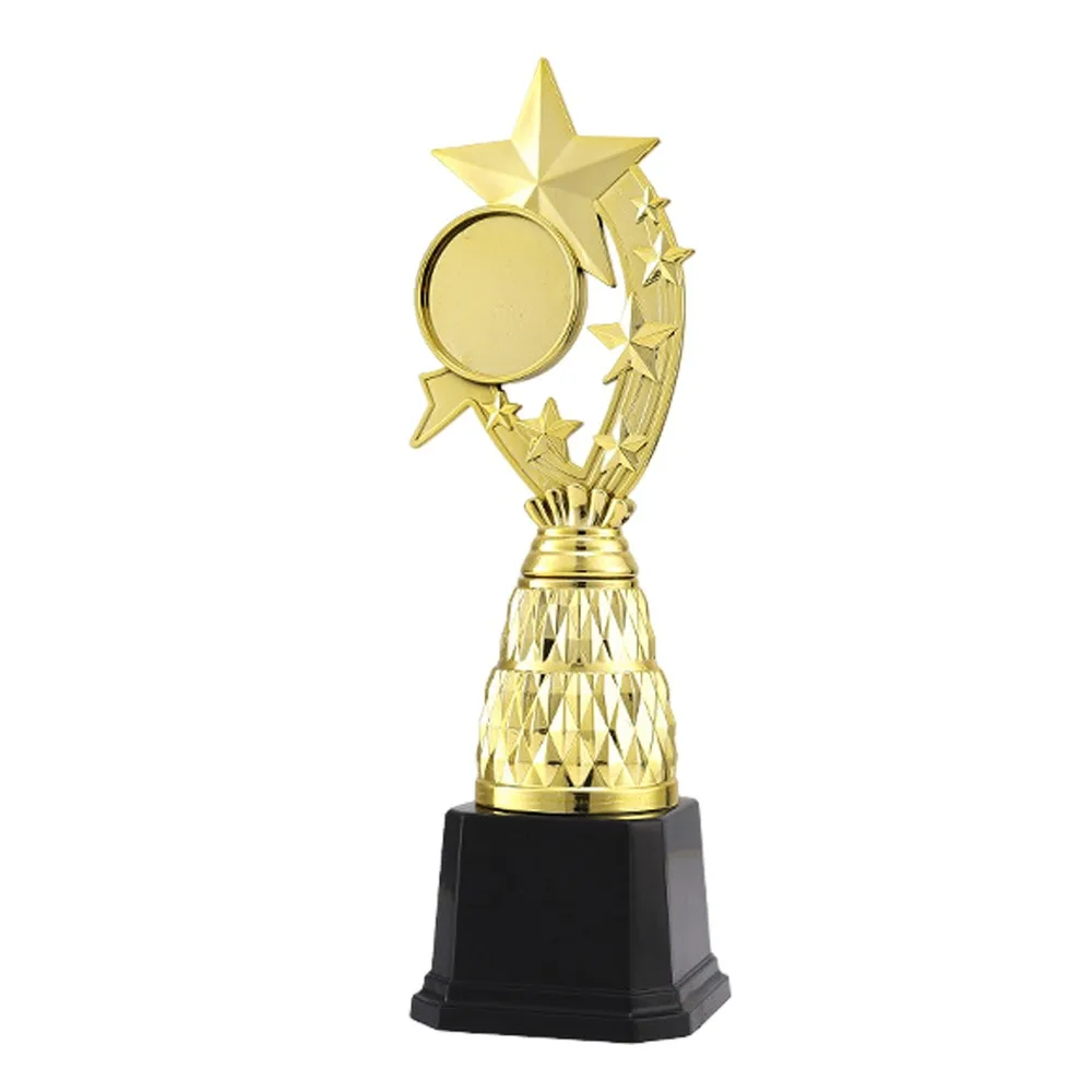 

22/25.5/28/30.5 CM Prize Trophy Large Size Golden Color Competition Trophy Plastic Material Durable Material Award Trophy