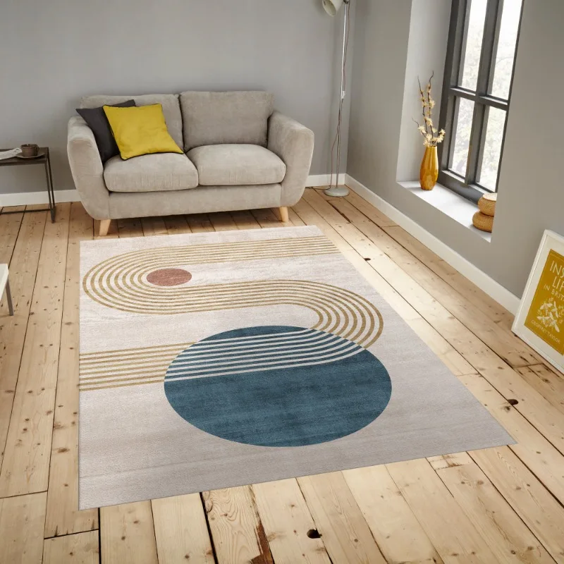 

Minimalist Mid Century Rug Neutral Tone Carpet Scandinavian Inspired Decor Living Room Bedroom Rugs Area Rug Washable Carpet