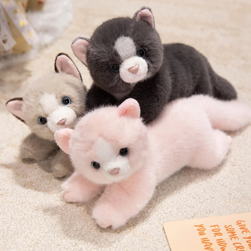 35cm simulación gris Rosa gatos Plushie realista gato persa muñecos de peluche imitación gato de peluche juguete decoración del hogar muñeca Juguetes