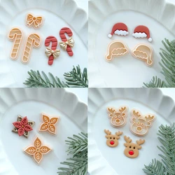 Christmas Poinsettia Crutch Bows Embossing Polymer Clay Cutters DIY Earring Jewelry Pendant Ceramic Pottery Clay Cutting Die