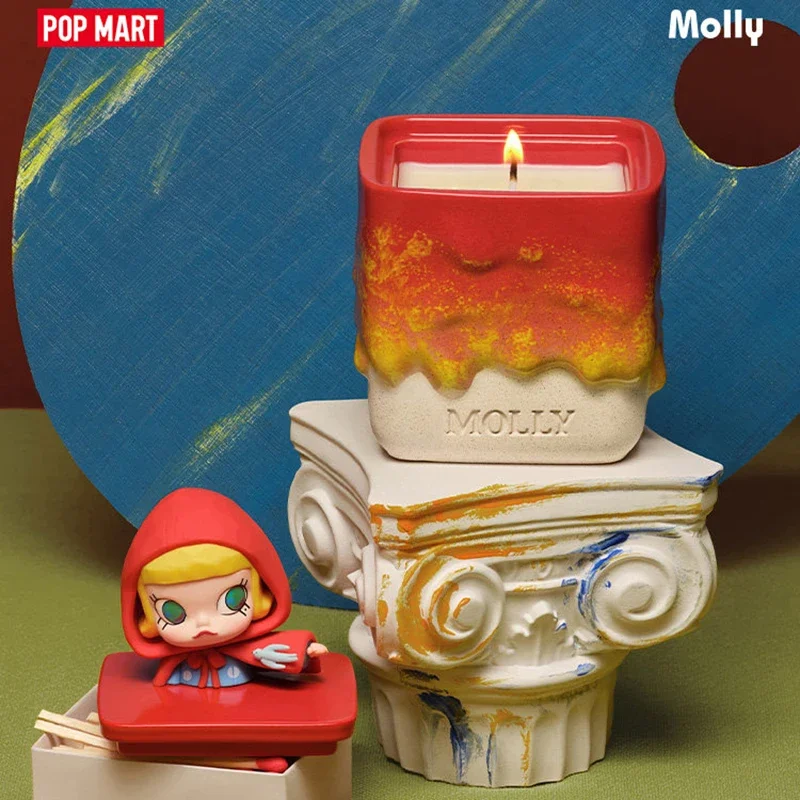 

POPMART Molly Scenery Along The Way Trendy Refrigerator Magnet Series Scented Candle Blind Box Guess Bag Original Toys Doll Cute