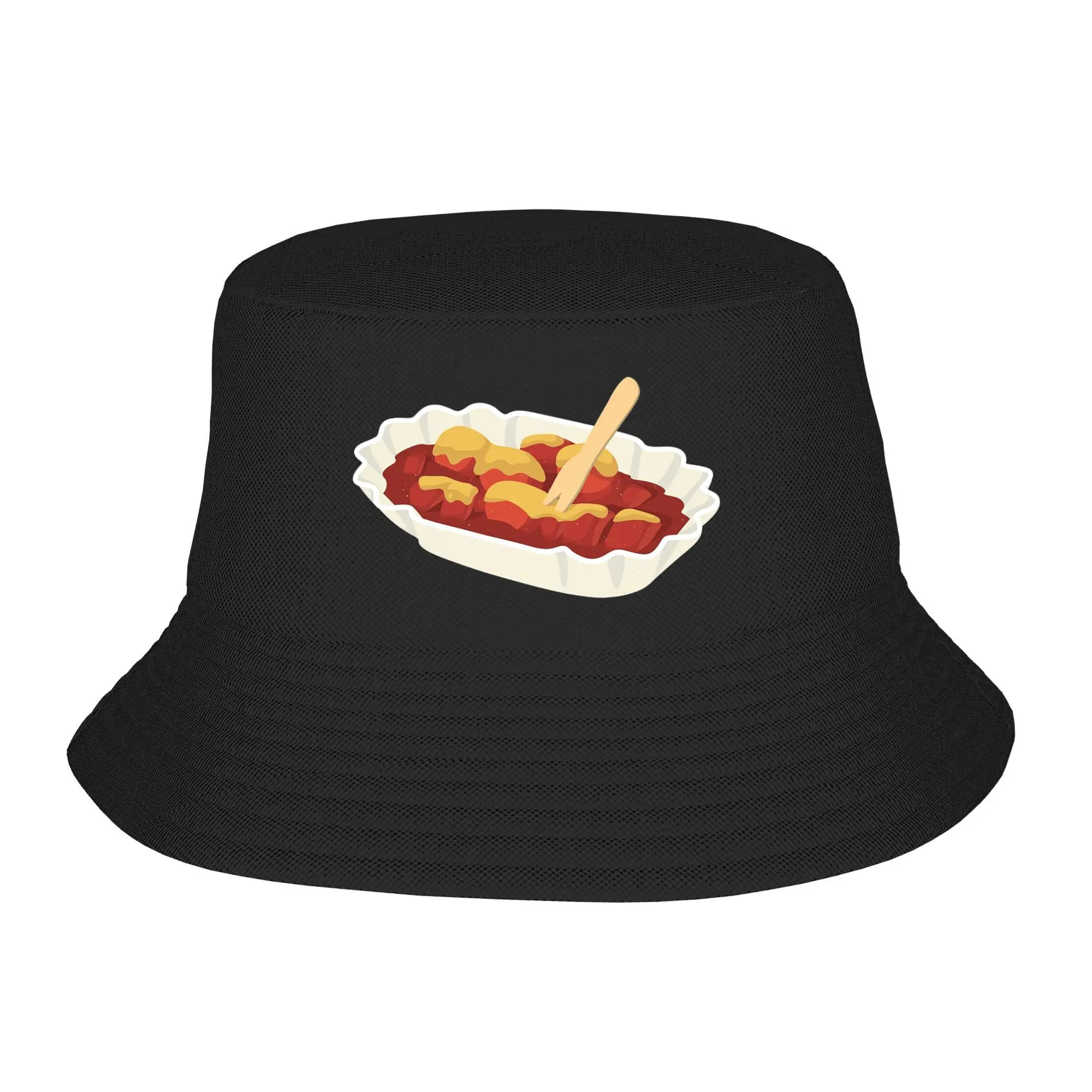 

Currywurst Eating Фаст-фуд Foodie Панама Боб Шляпы Открытая Мода Для Лето Пляжная Рыбалка Унисекс Рыбацкие Кепки