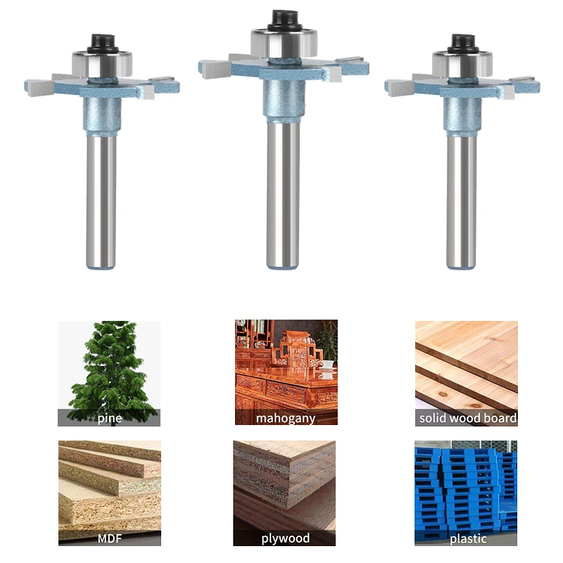 Wood Router 1/4in 6mm Shank Straight End Mill Trimmer Cleaning Flush Trim Corner Round Cove Box Bits Tool Milling Cutter New