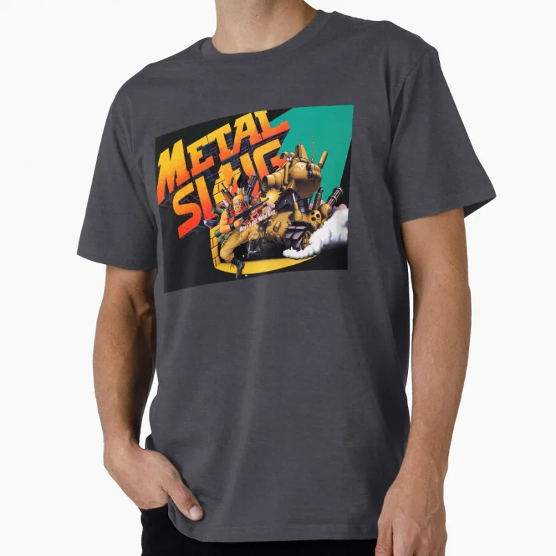 Retro Arcade Action Art Metal Slug Heavy Machine Gun Gift T shirt Full Army Shooting War Game Graphic clothes All size Tops