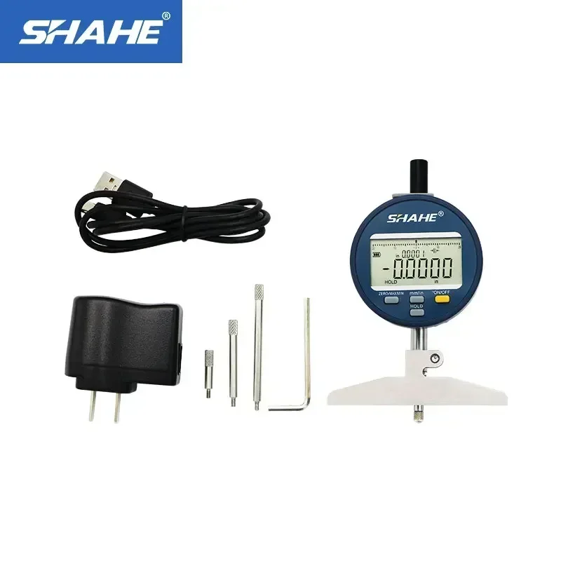 SHAHE New Type Rechargeable Battery Depth Gauge Digital Electronic Depth Indicator 0.001 mm