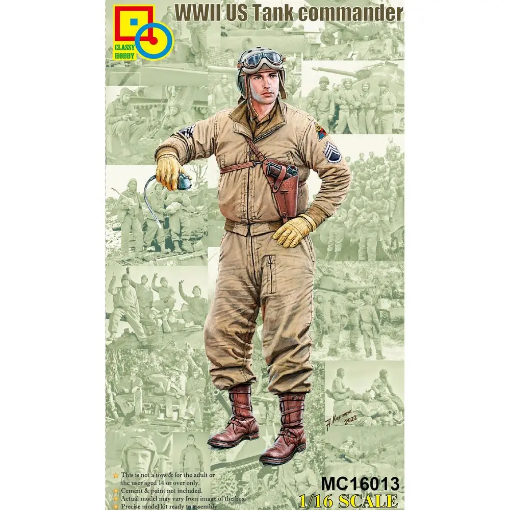 Classy Hobby MC16013 1/16 WWII U.S. Tank Commander - Scale Model Kit