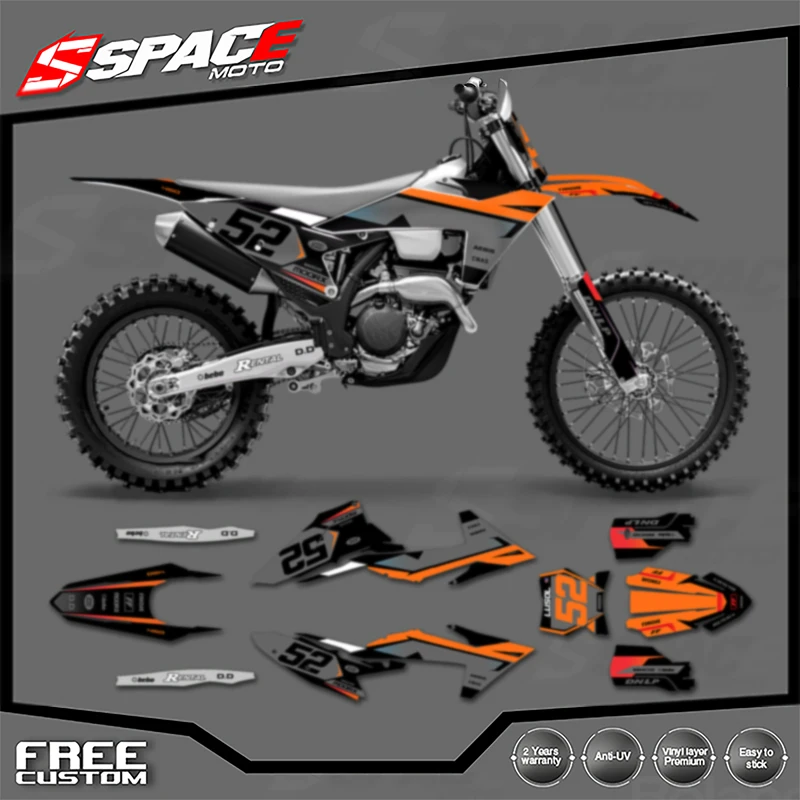 

SPACE индивидуальная мотоциклетная графическая фоновая наклейка для KTM 125 250 300 350 450 2023-2025 SXF 2024-2026EXC наклейки наборы наклеек 06