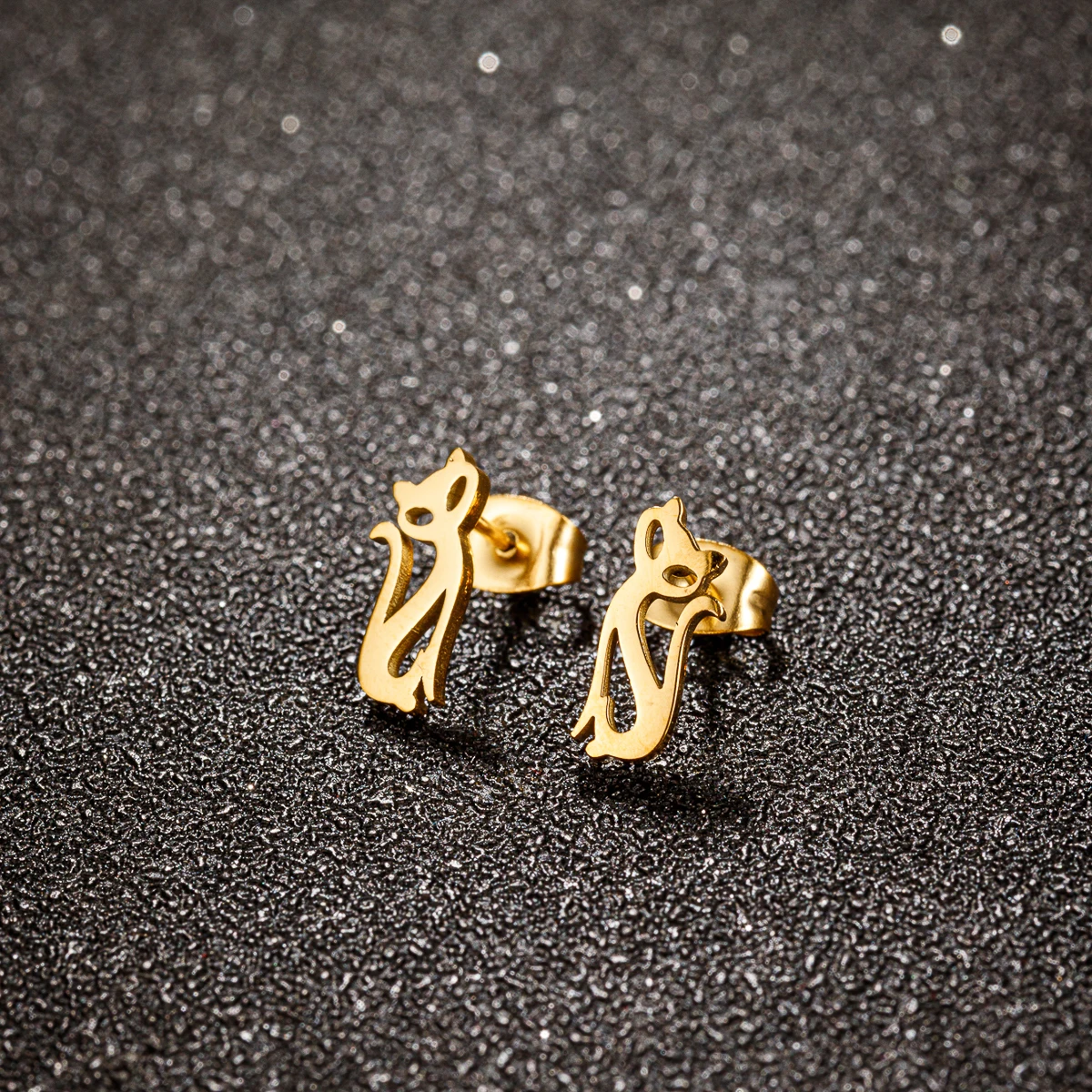 Cute Animal Cat Stud Earrings for Women