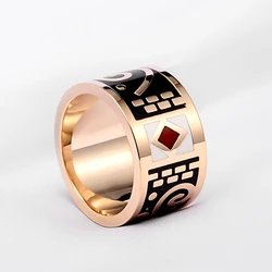 R&X European and American fashion lovers ring ring enamel chain.scarves buckle design jewelry stainless steel jewelry exports