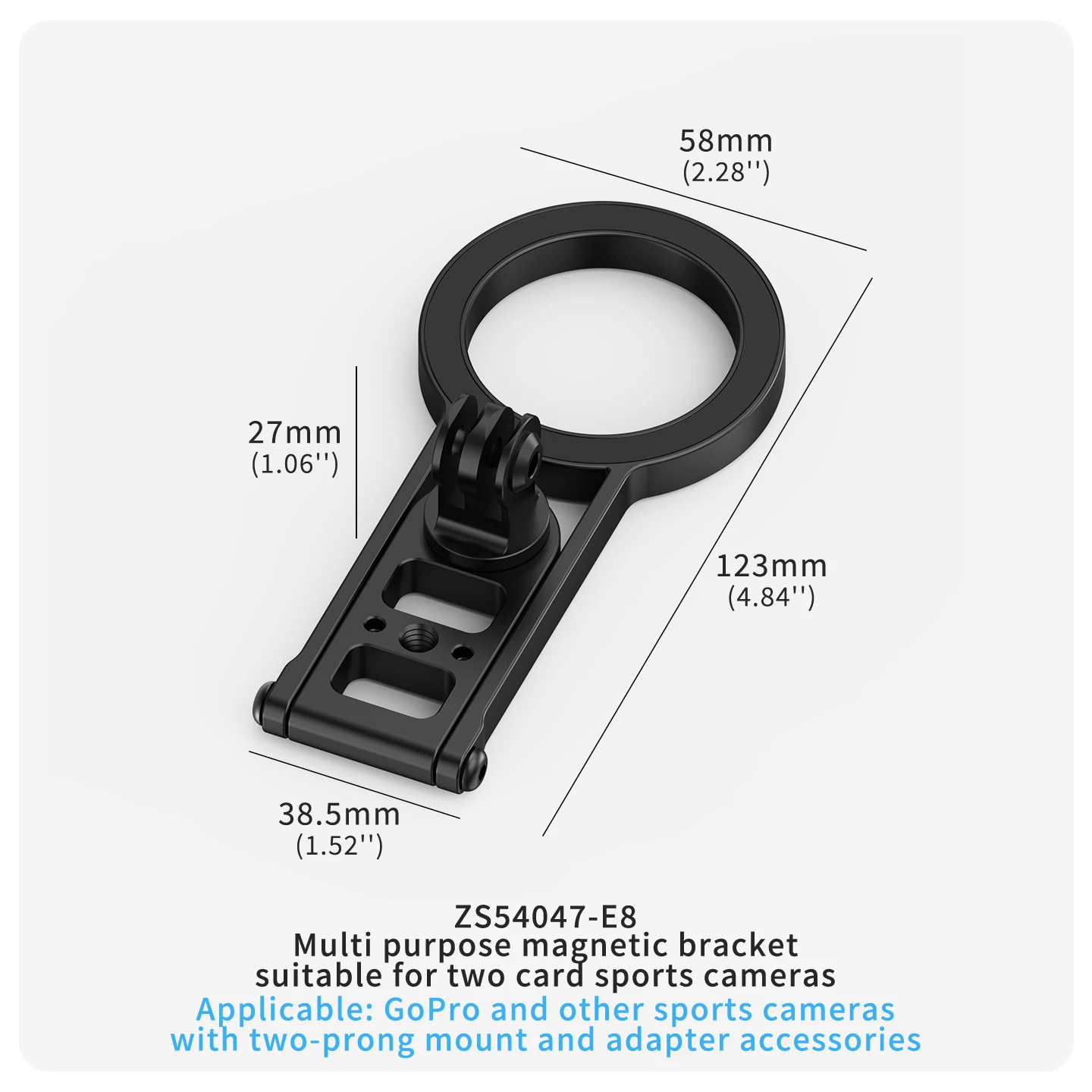 Magnetische Halterung mit Schnellverschluss, 360° Dämpfungs-Kugelkopf, Stativadapter für GoPro, DJI, Insta360, iPhone MagSafe, Lichtstativ – Detail 23