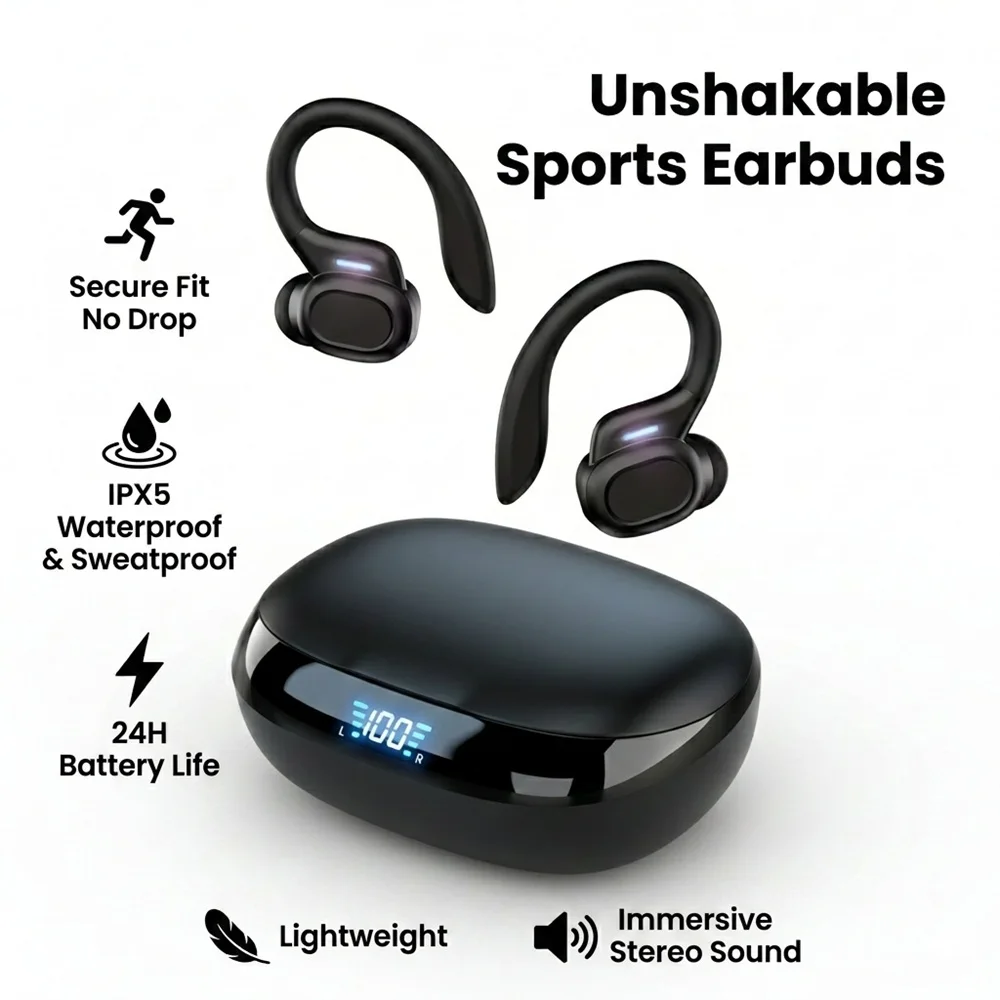 Wireless Bluetooth 5.3 Headphones Hifi Bass IPX7 Waterproof…