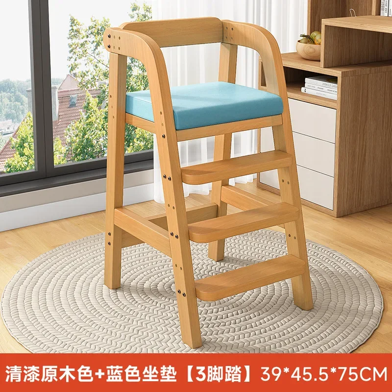 Solid Wood Children's Dining Chairs Baby Household Dining Chairs Widened Enlarged Multifunctional Lifting Growing Chairs