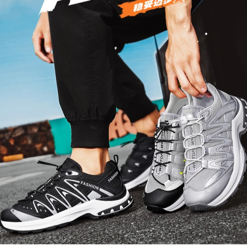 

Spring and Summer Fei-woven Mesh Breathable Color-matched Flat Low-top Soft-soled Anti-slip Men's Mountaineering Sports Shoes