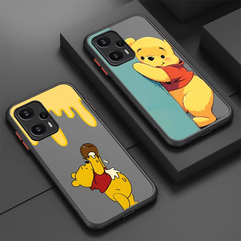

Disney Winnie The Pooh Cute For POCO X5 X4 X3 NFC X2 M5S M6 M4 M3 M2 C51 F5 F4 GT Pro Frosted Translucent Phone Case