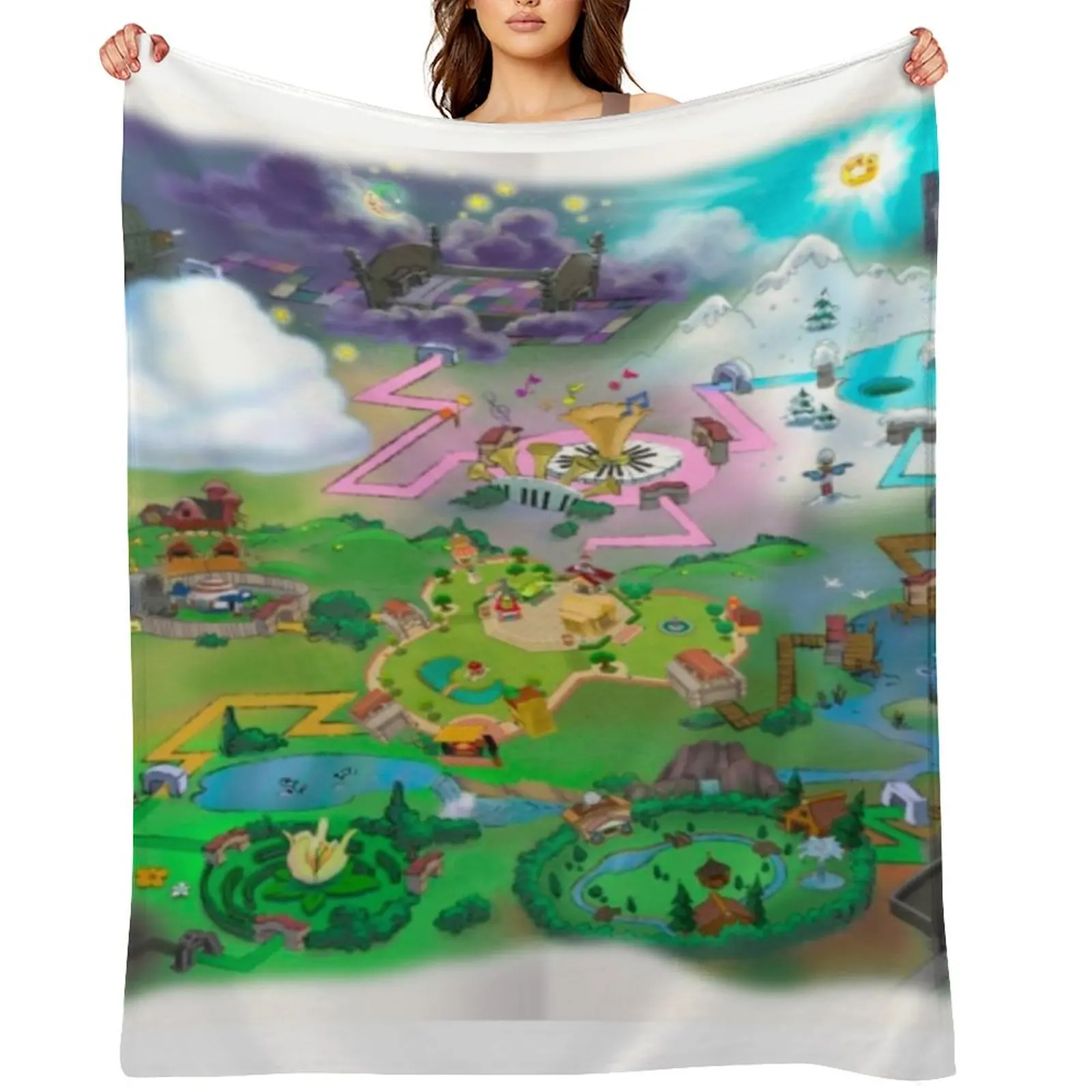 

Toontown Map Throw Blanket Luxury Fashion Sofas Personalized Gift Sofa Quilt Blankets