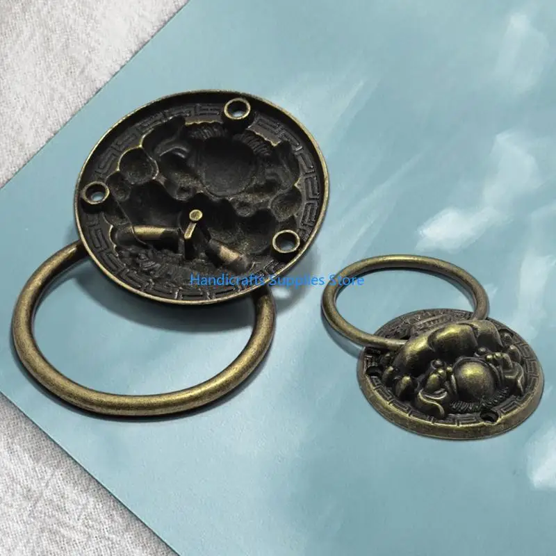 R1WA Metal Single Hole Creature Head Cabinet Handle Vintage Hardware for Furniture Improvement
