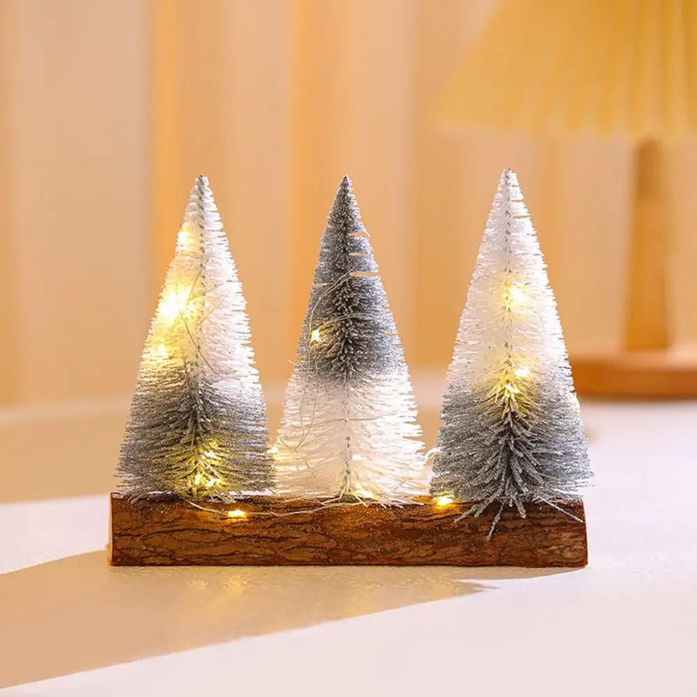 Scene Decoration Mini Christmas Tree Ornament Creative Handmade Snow Pine Tree Lifelike Reusable Micro Landscape Model Gift