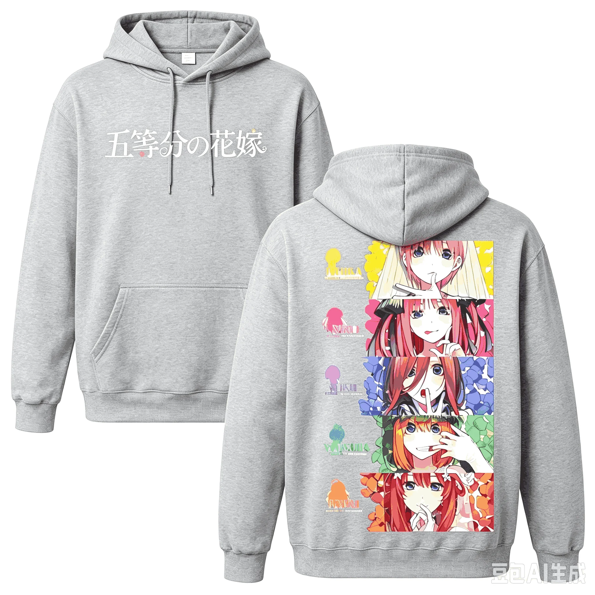 Heißer Verkauf Anime The Quintessential Quintuplets Print Hoodie für Männer und Frauen Vintage Hoodie Y2K Gothic Baumwolle Harajuku Oversized Hoodie – Detail 5