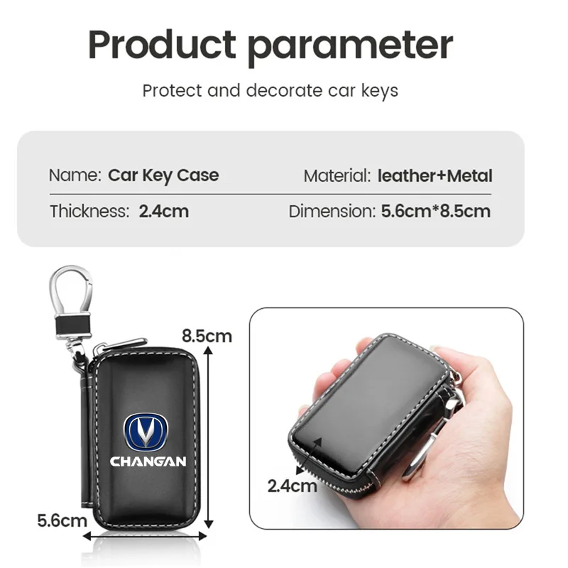 Leather Car Keychain Case Carbon Fiber Style Car Key Case Cover Shell for changan CS75 PLUS CS95 CS35 alsvin CS15 CS55 Eado