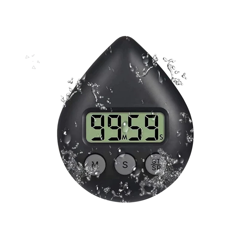 Silent Non-Ticking Battery Operated Shower Timer, Waterproof Digital Timer, Small Size Cute Timer