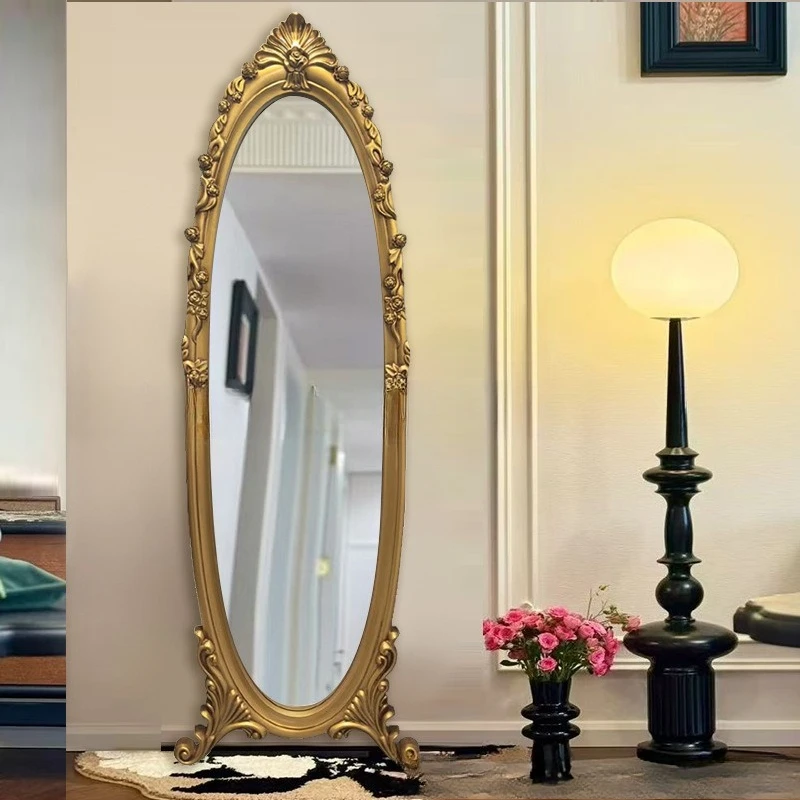 Full Floor Mirror Economy Carved Bedroom Princess Luxury Wall Hanging