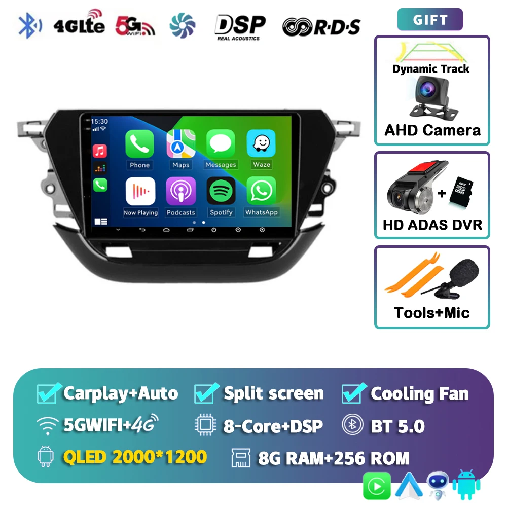 Android 15 Autoradio Multimedia Speler Voor Opel Corsa F 2019-2023 Auto Carplay Autoradio DSP wifi + 4G Ai voice 2 Din BT Video