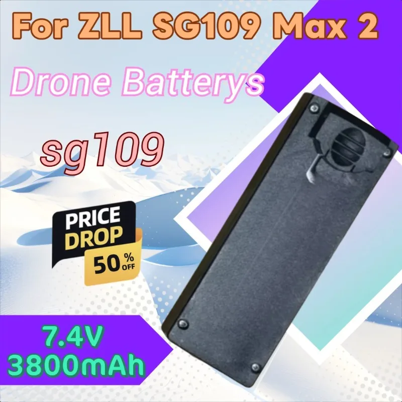 

For ZLL SG109 Max 2 Replacement Battery Accessory Parts High Quality Rechargeable Battery 7.4V 3800mAh Drone Battery +tools