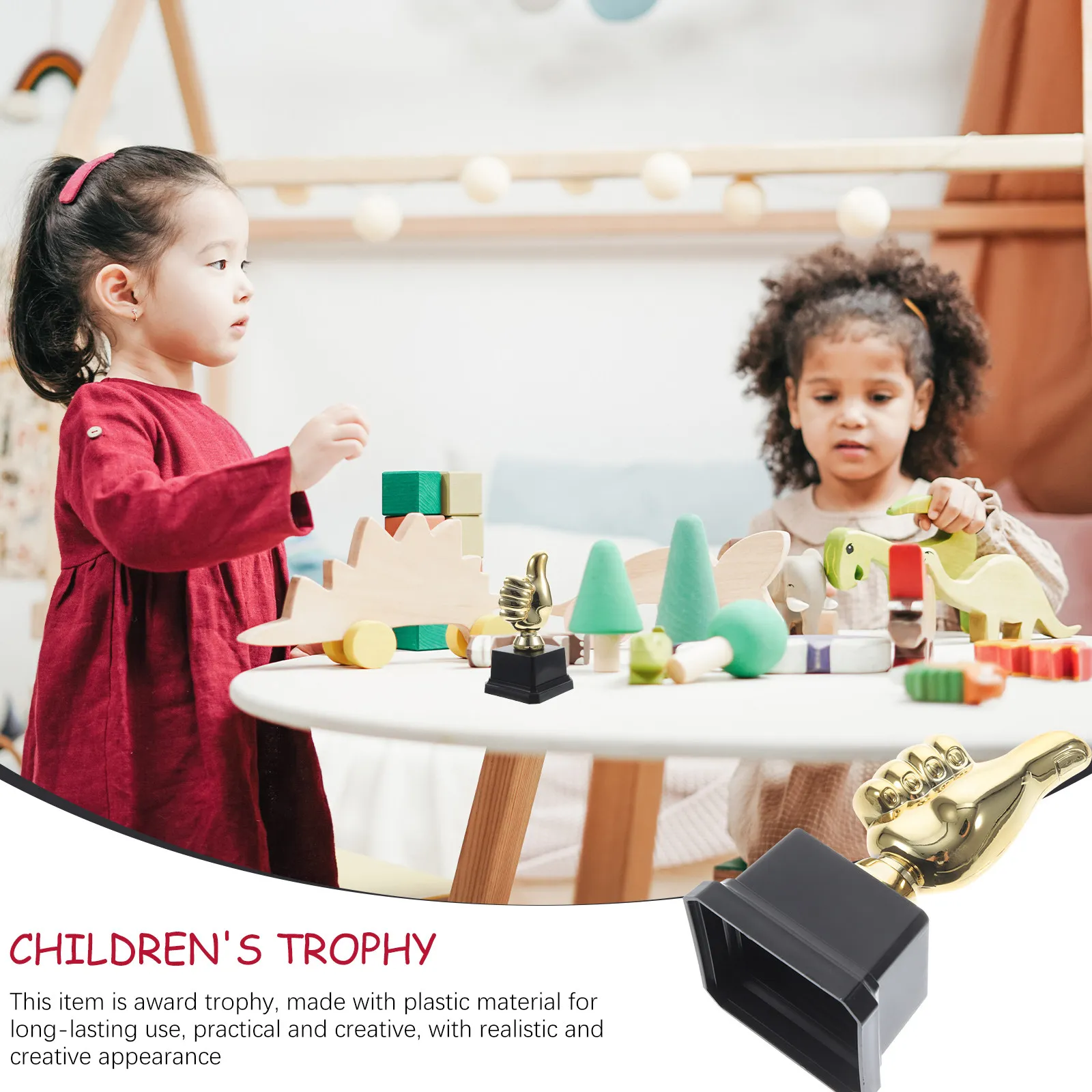 8pcs Gold Plastic Thumb-Shaped Trophies for Track & Field, School Awards, Sports Banquet Gifts