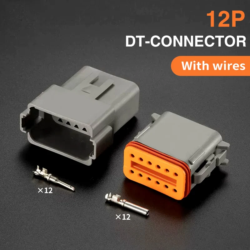 

5/10/100 Sets Deutsch Type Connector Male Female Waterproof DT Connectors 12-Pin Dt04-12p Dt06-12s ,Sealable,12 Position