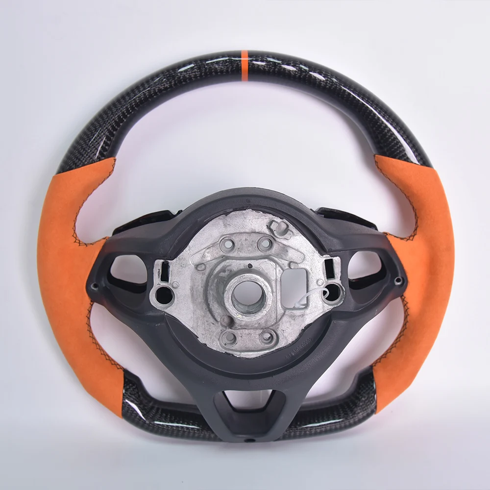 Suitable for McLaren 540S Modified Carbon Fiber Steering Wheel Assembly Suede Perforated Leather Customized Upgrade