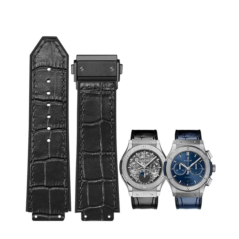 Часы из воловьей кожи для HUBLOT Hengbao Yubo Classic Fusion Big Bang, силиконовая цепочка из натуральной кожи, мужские наручные 26-19 мм