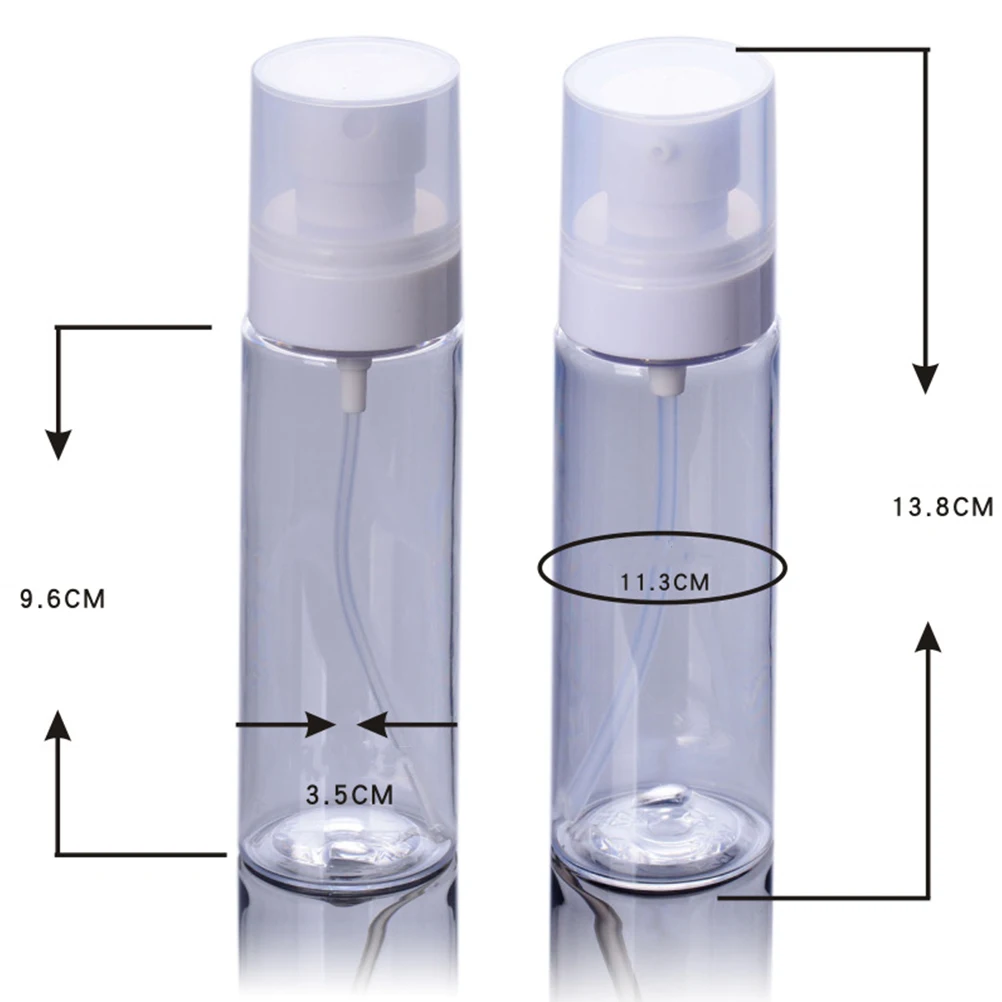 

6Pcs 80ml Empty Bottle Set Transparent Refillable Pump and Spray Bottles Leakproof for Travel Toiletries Lotion Shampoo
