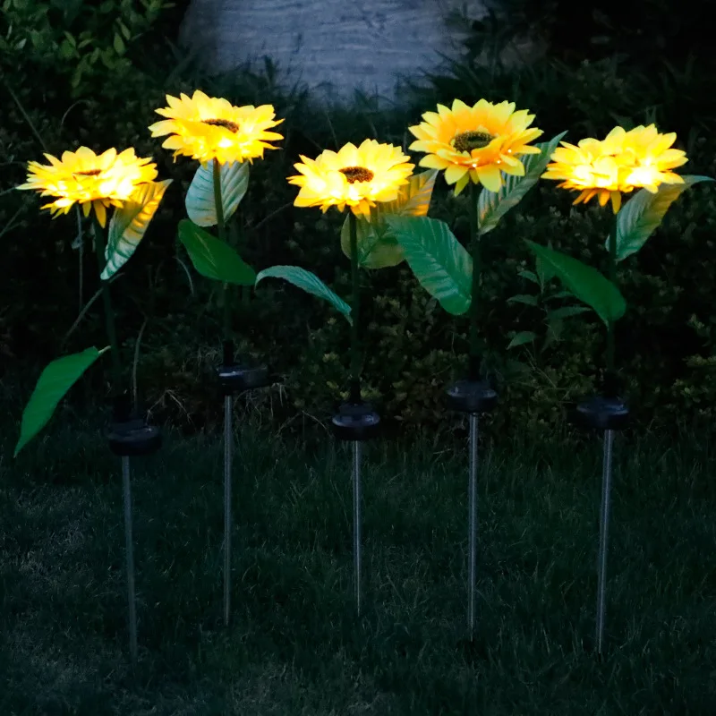 

Landscape Garden Decoration Wedding Decoration Fairy Light Garden Yard Lawn Lamp 1/3 Head LED Solar Sunflower Outdoor Lawn Light