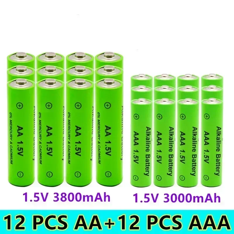 1,5 V AA 3800mAh + 1,5 V AAA 3000mah Wiederaufladbare Alkaline Batterie Taschenlampe Spielzeug Uhr MP3 Player Batterie Ersetzen